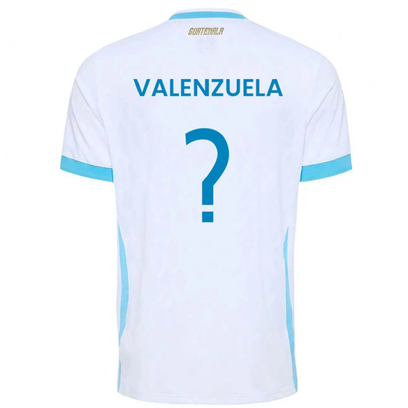 Danxen Men Guatemala Briana Valenzuela #0 White Sky Blue Gold Home Jersey 26-28 T-Shirt