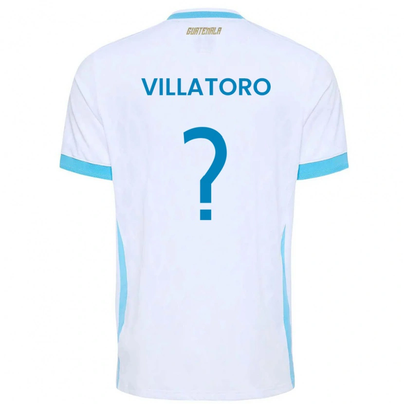 Danxen Men Guatemala Grace Villatoro #0 White Sky Blue Gold Home Jersey 26-28 T-Shirt