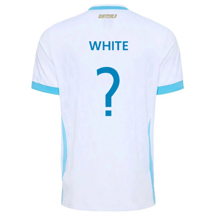 Danxen Men Guatemala Megan White #0 White Sky Blue Gold Home Jersey 26-28 T-Shirt