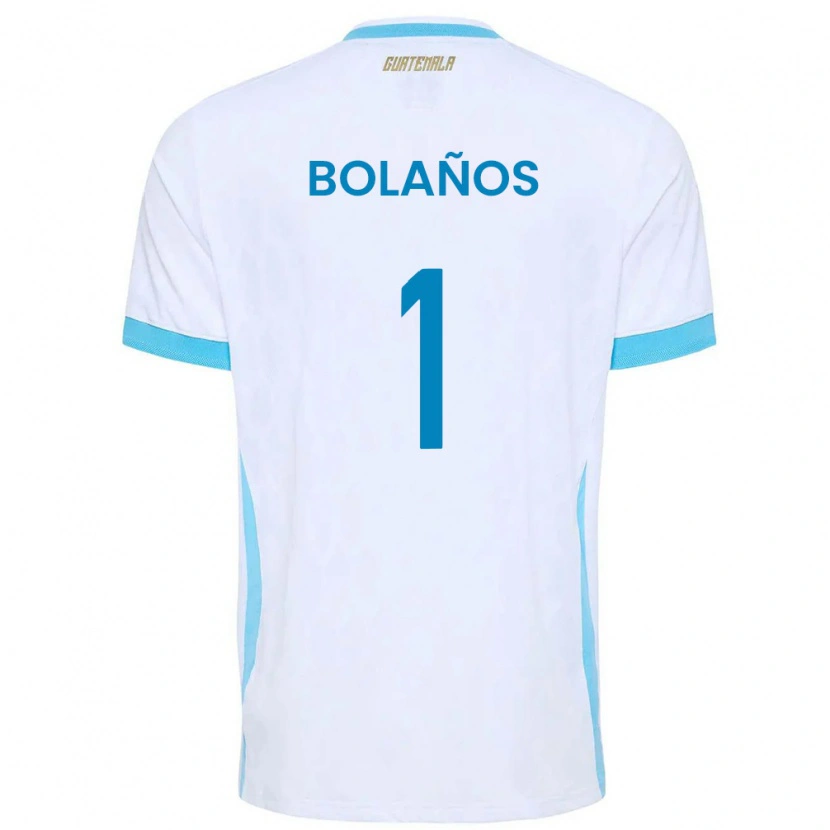 Danxen Men Guatemala Diego Bolaños #1 White Sky Blue Gold Home Jersey 26-28 T-Shirt