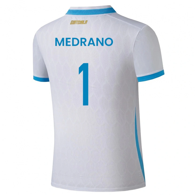 Danxen Men Guatemala Alvaro Medrano #1 White Sky Blue Gold Home Jersey 26-28 T-Shirt