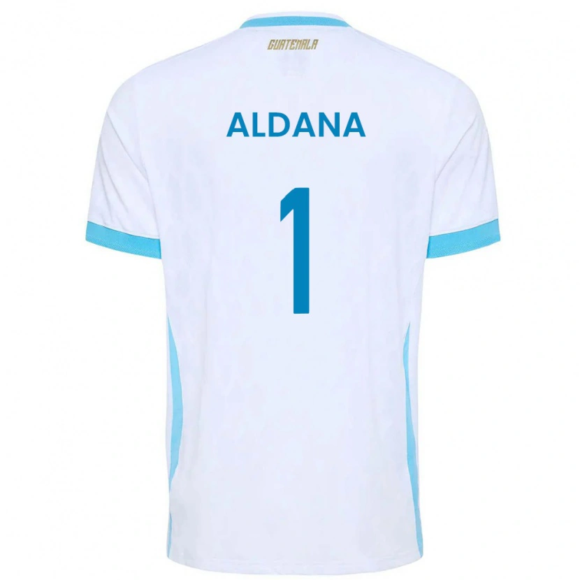 Danxen Men Guatemala David Aldana #1 White Sky Blue Gold Home Jersey 26-28 T-Shirt