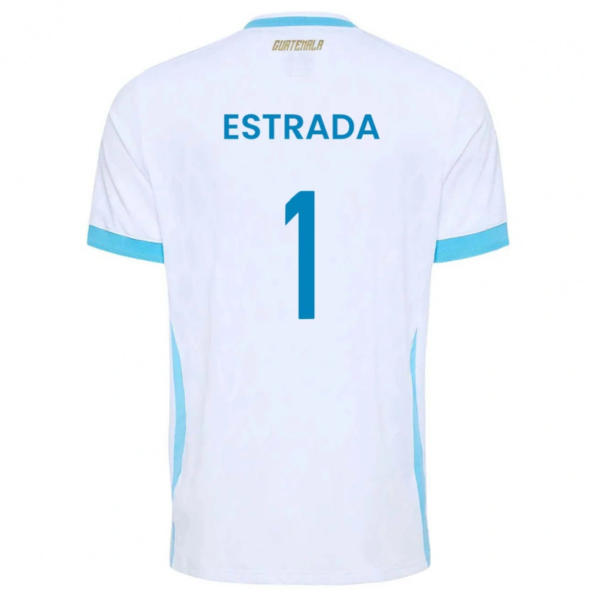 Danxen Men Guatemala Alexia Estrada #1 White Sky Blue Gold Home Jersey 26-28 T-Shirt