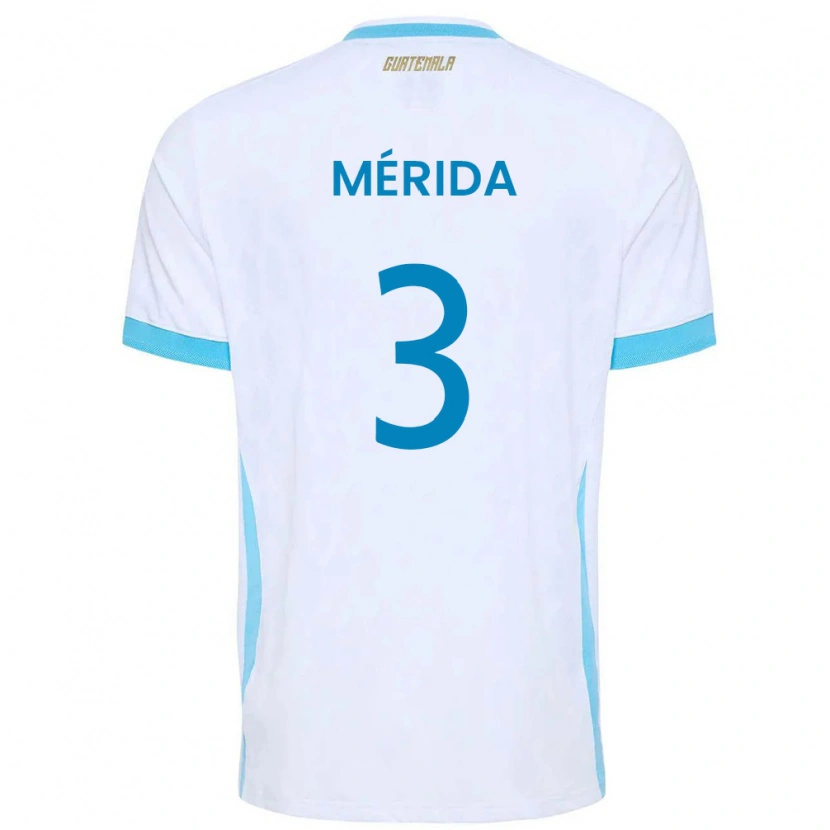 Danxen Men Guatemala Daniel Mérida #3 White Sky Blue Gold Home Jersey 26-28 T-Shirt