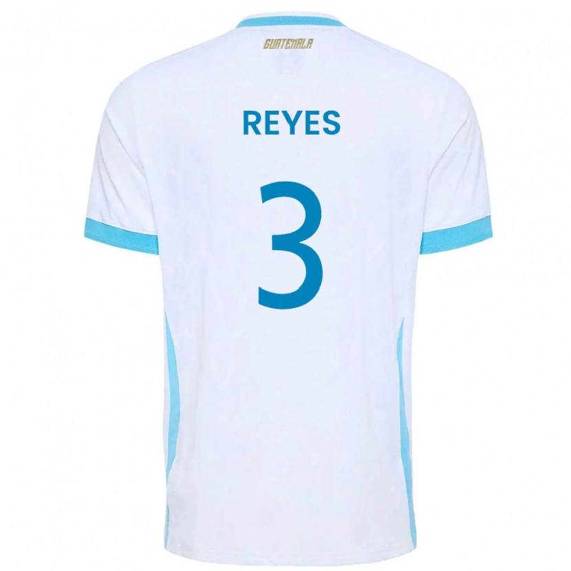 Danxen Men Guatemala Martha Reyes #3 White Sky Blue Gold Home Jersey 26-28 T-Shirt