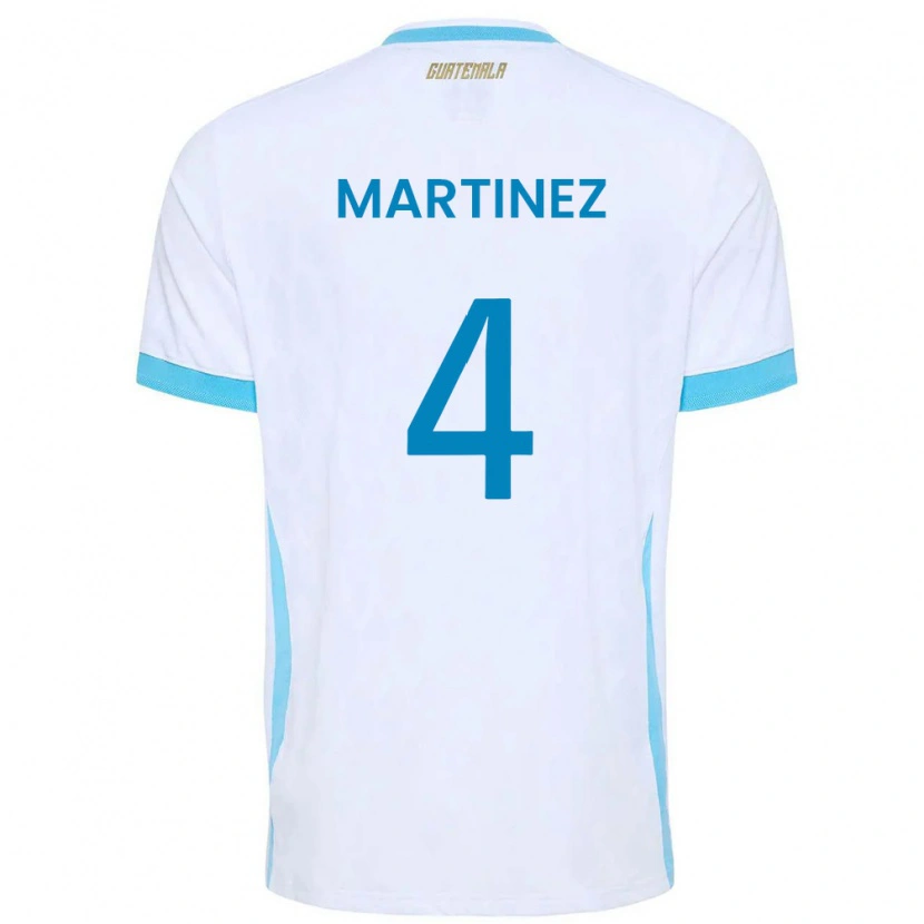 Danxen Men Guatemala João Martinez #4 White Sky Blue Gold Home Jersey 26-28 T-Shirt