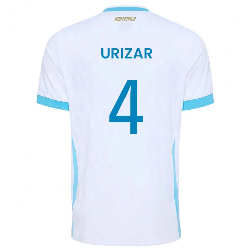 Danxen Men Guatemala Jeshua Urizar #4 White Sky Blue Gold Home Jersey 26-28 T-Shirt