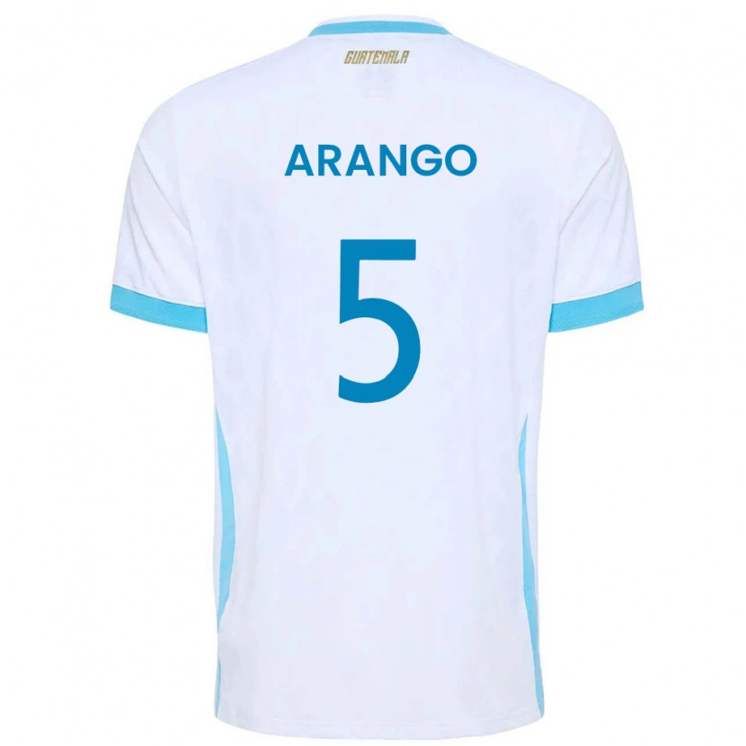 Danxen Men Guatemala Marcos Arango #5 White Sky Blue Gold Home Jersey 26-28 T-Shirt