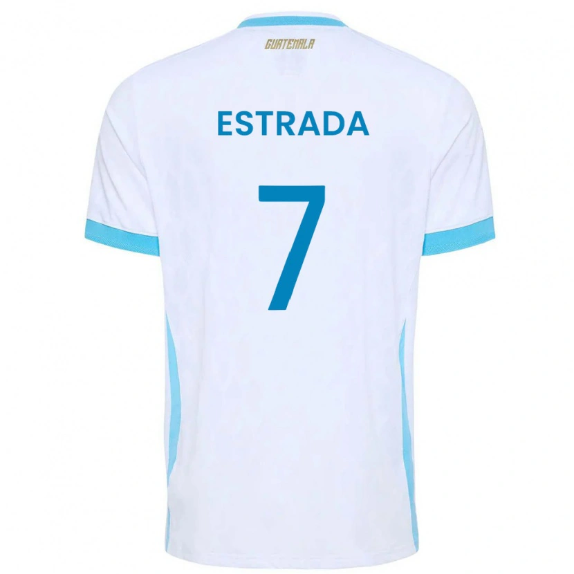 Danxen Men Guatemala Javier Estrada #7 White Sky Blue Gold Home Jersey 26-28 T-Shirt