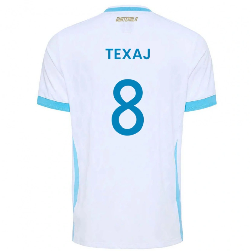 Danxen Men Guatemala Elisa Texaj #8 White Sky Blue Gold Home Jersey 26-28 T-Shirt