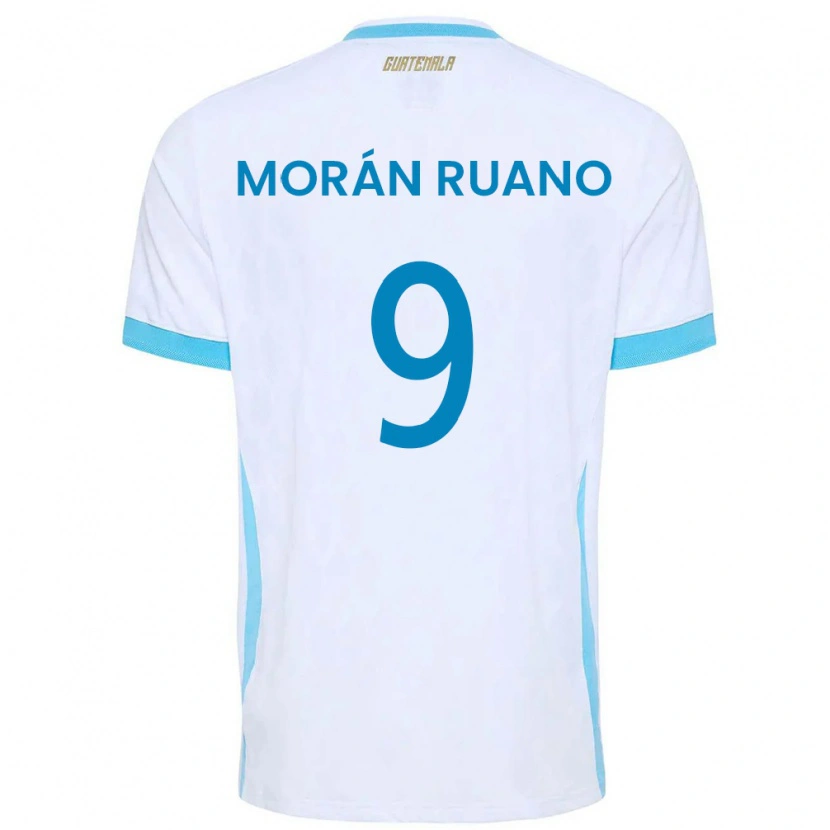 Danxen Men Guatemala Sebastian Morán Ruano #9 White Sky Blue Gold Home Jersey 26-28 T-Shirt