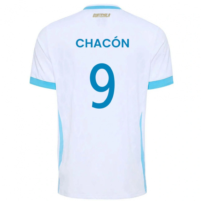 Danxen Men Guatemala Hensen Chacón #9 White Sky Blue Gold Home Jersey 26-28 T-Shirt