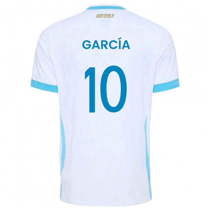Danxen Men Guatemala Gabriel García #10 White Sky Blue Gold Home Jersey 26-28 T-Shirt