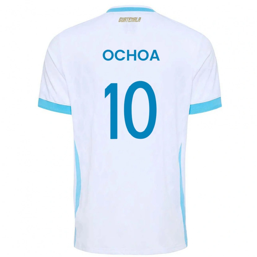 Danxen Men Guatemala José Ochoa #10 White Sky Blue Gold Home Jersey 26-28 T-Shirt