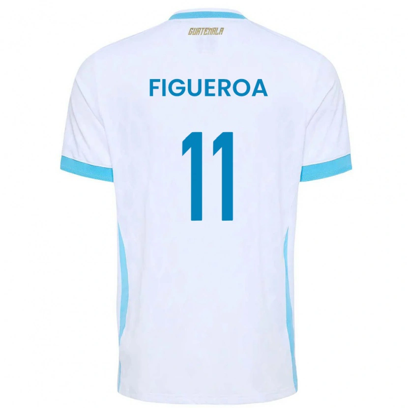 Danxen Men Guatemala Rudy Figueroa #11 White Sky Blue Gold Home Jersey 26-28 T-Shirt