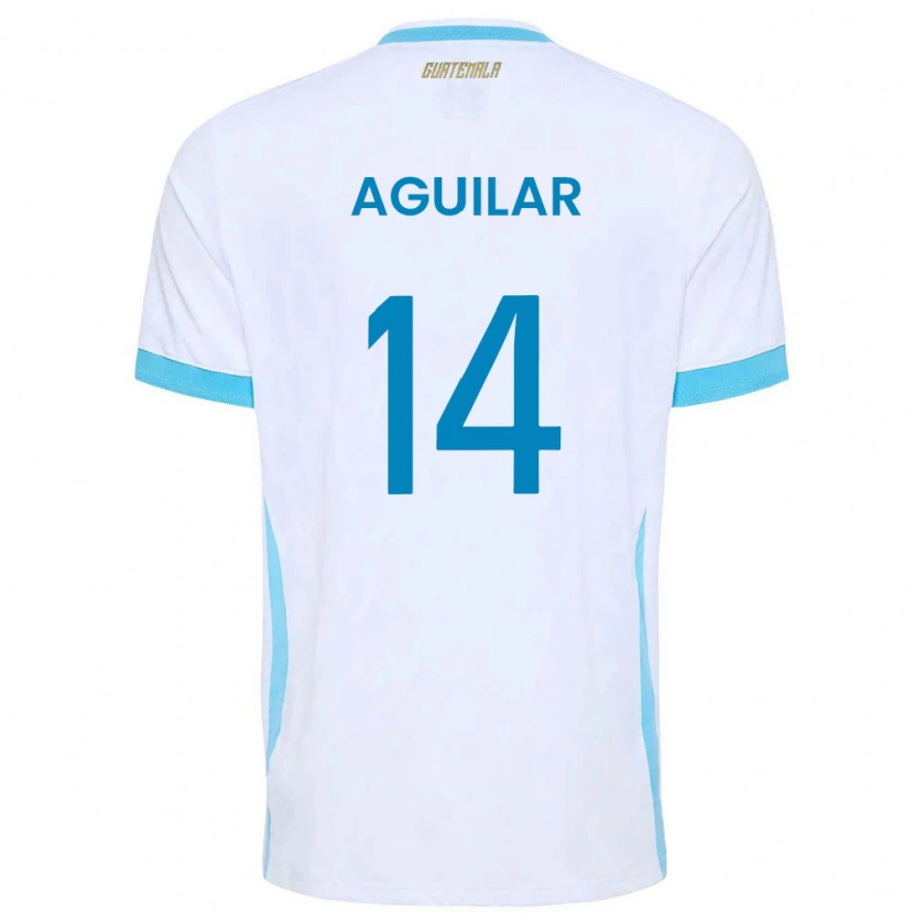 Danxen Men Guatemala Yordi Aguilar #14 White Sky Blue Gold Home Jersey 26-28 T-Shirt