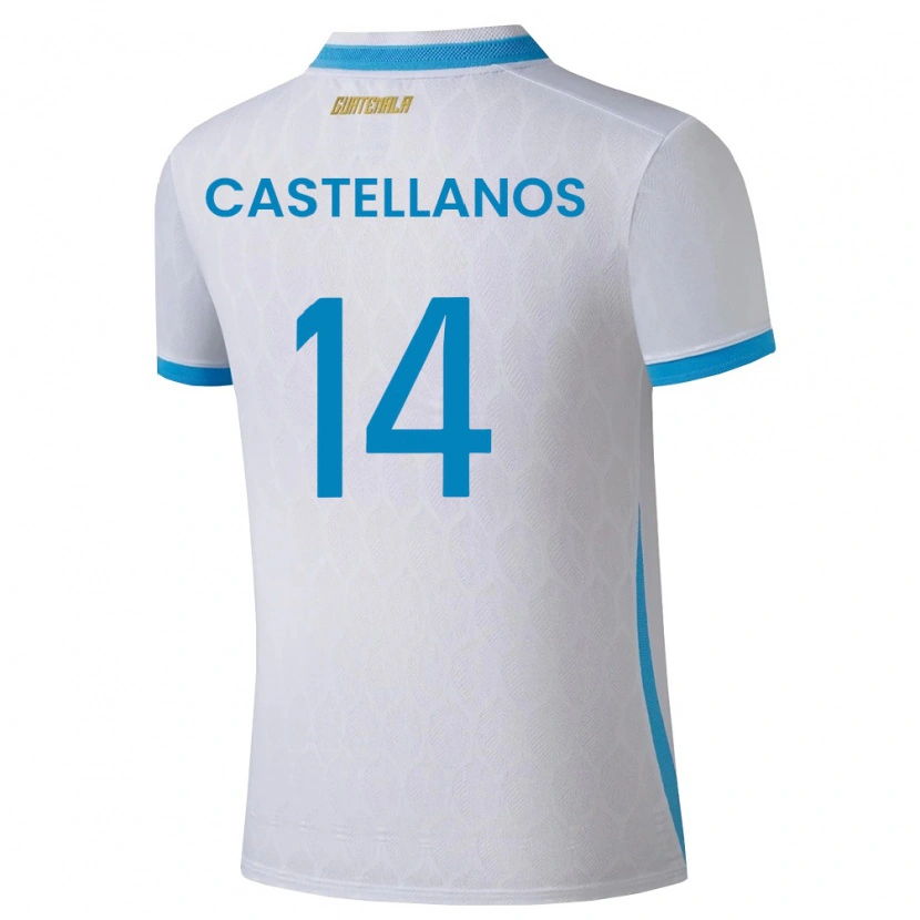 Danxen Men Guatemala Jorge Castellanos #14 White Sky Blue Gold Home Jersey 26-28 T-Shirt