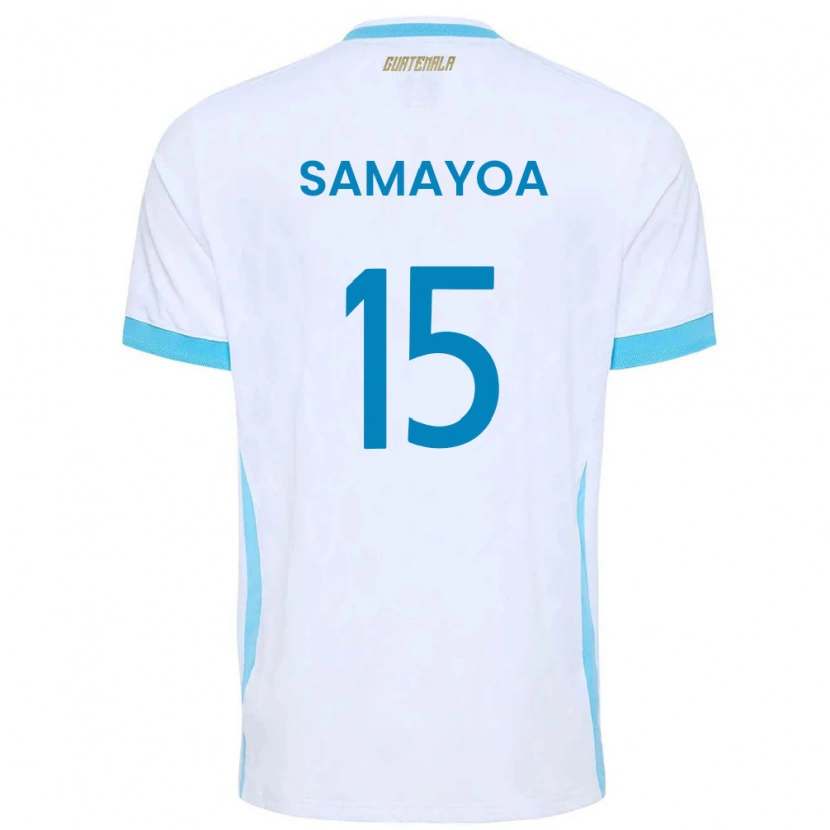 Danxen Men Guatemala Giselle Samayoa #15 White Sky Blue Gold Home Jersey 26-28 T-Shirt