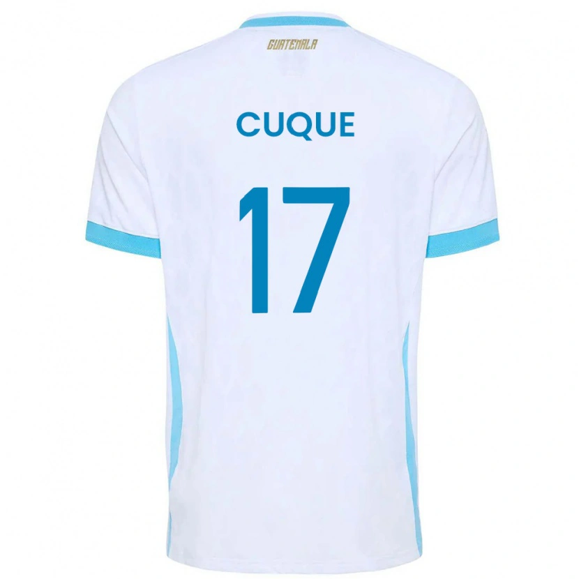 Danxen Men Guatemala Diego Cuque #17 White Sky Blue Gold Home Jersey 26-28 T-Shirt