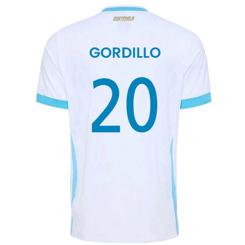Danxen Men Guatemala Gerardo Gordillo #20 White Sky Blue Gold Home Jersey 26-28 T-Shirt