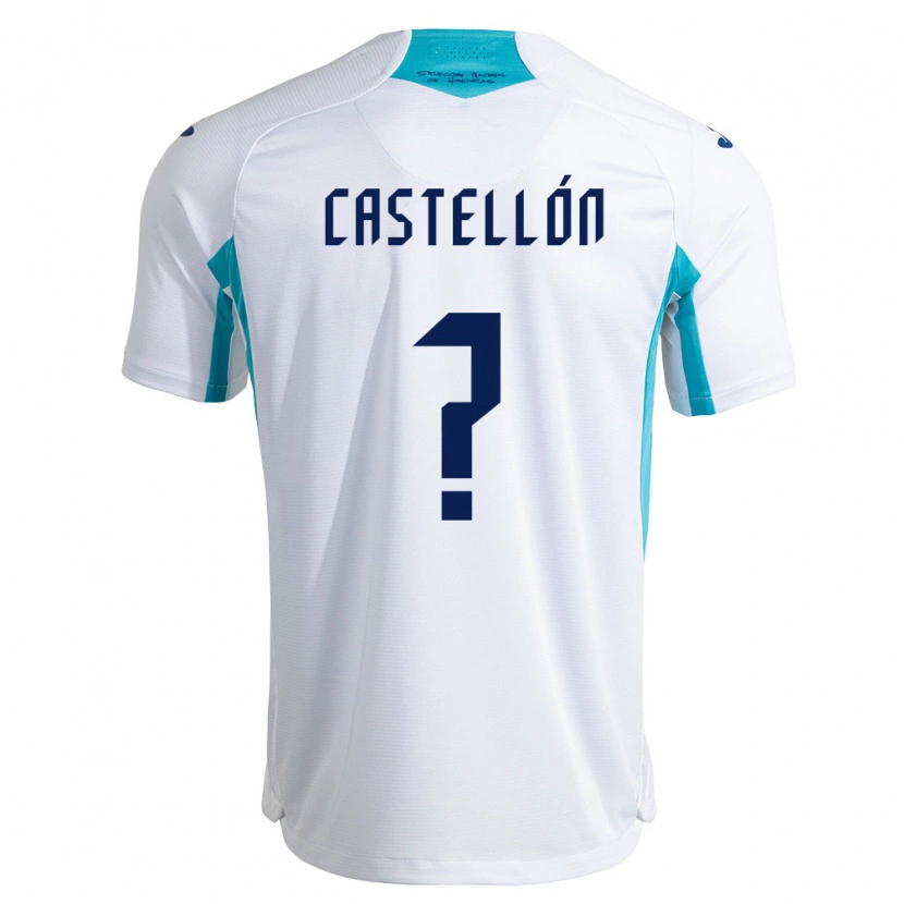 Danxen Men Honduras Ingris Castellón #0 White Blue Sky Blue Home Jersey 26-28 T-Shirt