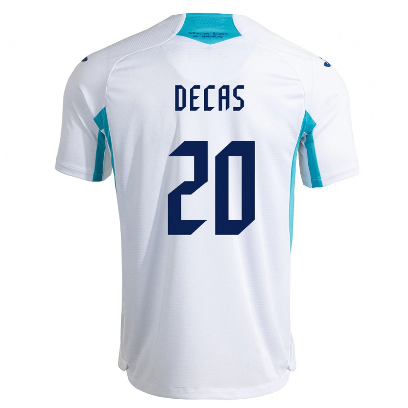 Danxen Men Honduras Wesly Decas #20 White Blue Sky Blue Home Jersey 26-28 T-Shirt