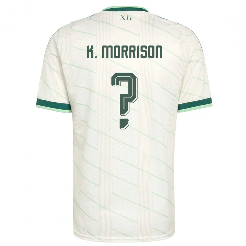 Danxen Men Northern Ireland Kieran Morrison #0 White Green Away Jersey 26-28 T-Shirt