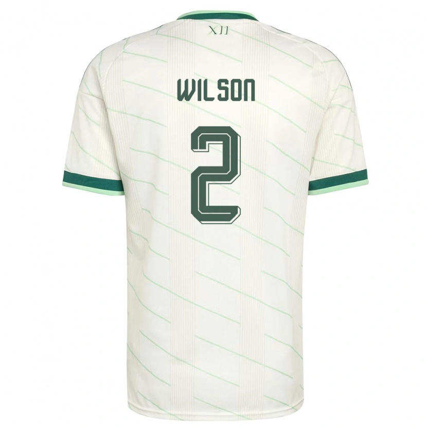 Danxen Men Northern Ireland Ben Wilson #2 White Green Away Jersey 26-28 T-Shirt