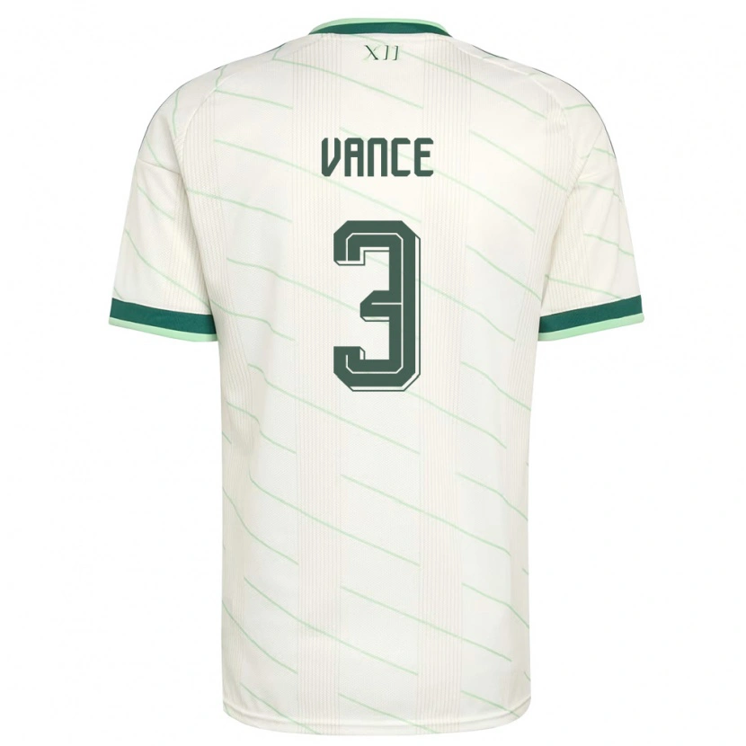 Danxen Men Northern Ireland Demi Vance #3 White Green Away Jersey 26-28 T-Shirt