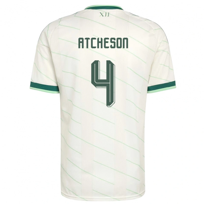 Danxen Men Northern Ireland Tom Atcheson #4 White Green Away Jersey 26-28 T-Shirt