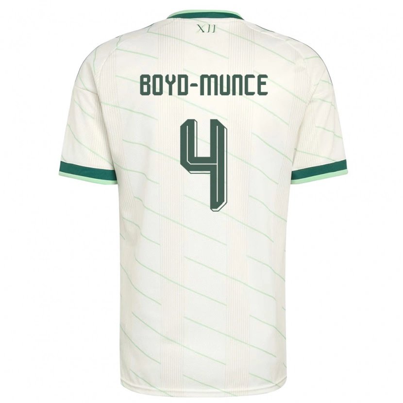 Danxen Men Northern Ireland Caolan Boyd-Munce #4 White Green Away Jersey 26-28 T-Shirt