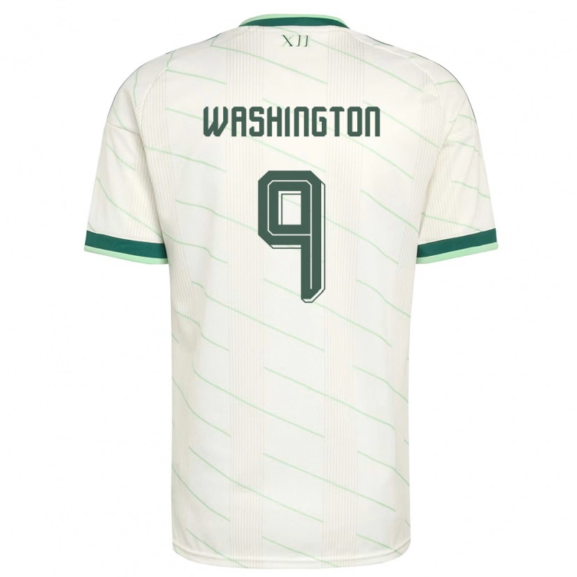 Danxen Men Northern Ireland Conor Washington #9 White Green Away Jersey 26-28 T-Shirt