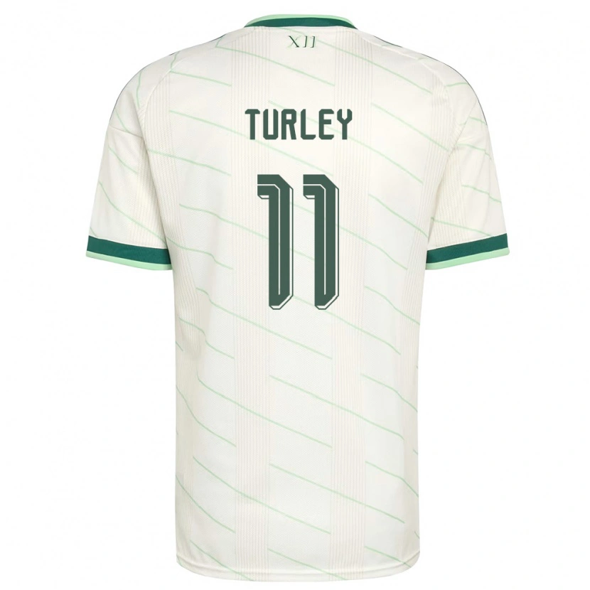 Danxen Men Northern Ireland Francis Turley #11 White Green Away Jersey 26-28 T-Shirt