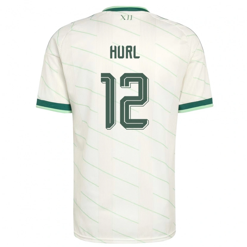 Danxen Men Northern Ireland Francis Hurl #12 White Green Away Jersey 26-28 T-Shirt