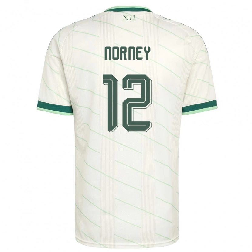 Danxen Men Northern Ireland Rachael Norney #12 White Green Away Jersey 26-28 T-Shirt