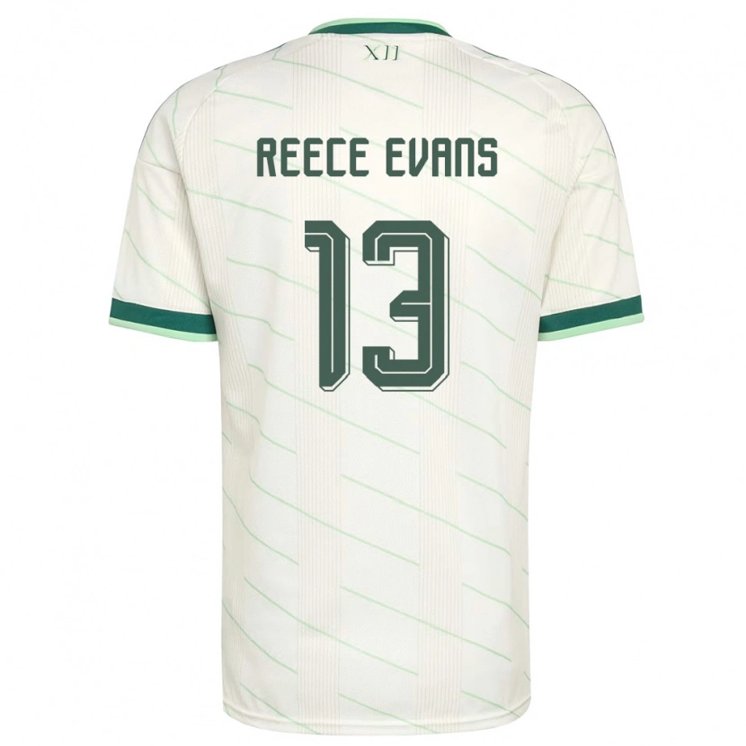 Danxen Men Northern Ireland Reece Evans #13 White Green Away Jersey 26-28 T-Shirt