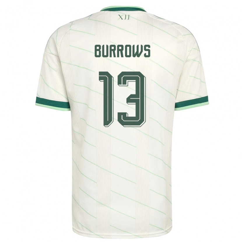 Danxen Men Northern Ireland Kelsie Burrows #13 White Green Away Jersey 26-28 T-Shirt