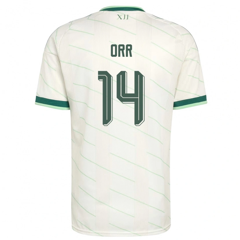 Danxen Men Northern Ireland Matthew Orr #14 White Green Away Jersey 26-28 T-Shirt
