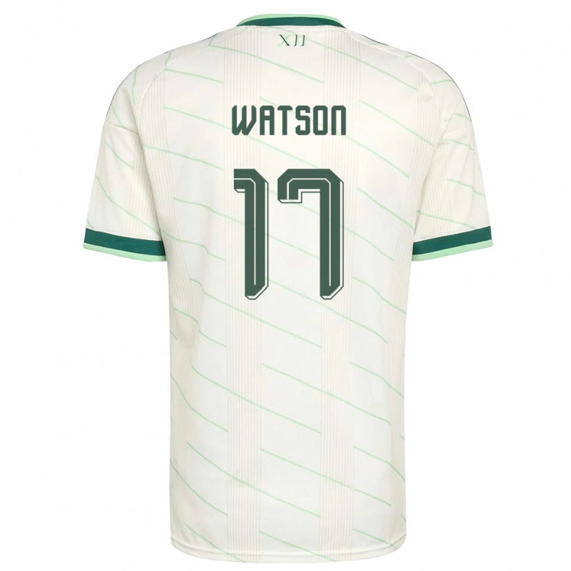 Danxen Men Northern Ireland Alex Watson #17 White Green Away Jersey 26-28 T-Shirt