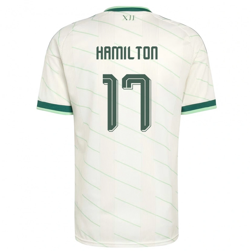 Danxen Men Northern Ireland Caragh Hamilton #17 White Green Away Jersey 26-28 T-Shirt