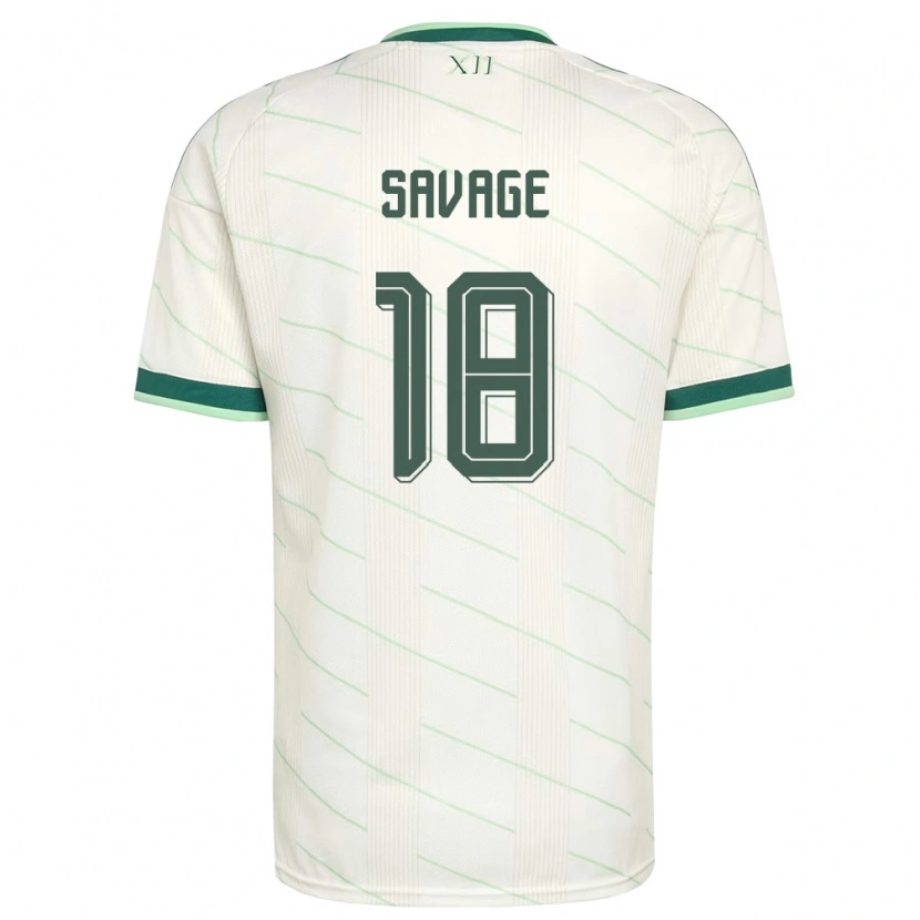 Danxen Men Northern Ireland Troy Savage #18 White Green Away Jersey 26-28 T-Shirt