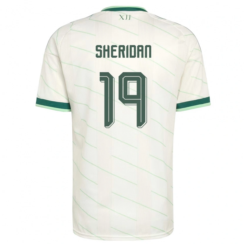Danxen Men Northern Ireland Joe Sheridan #19 White Green Away Jersey 26-28 T-Shirt