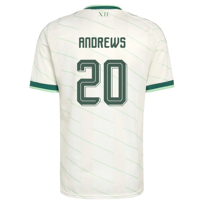 Danxen Men Northern Ireland Joely Andrews #20 White Green Away Jersey 26-28 T-Shirt