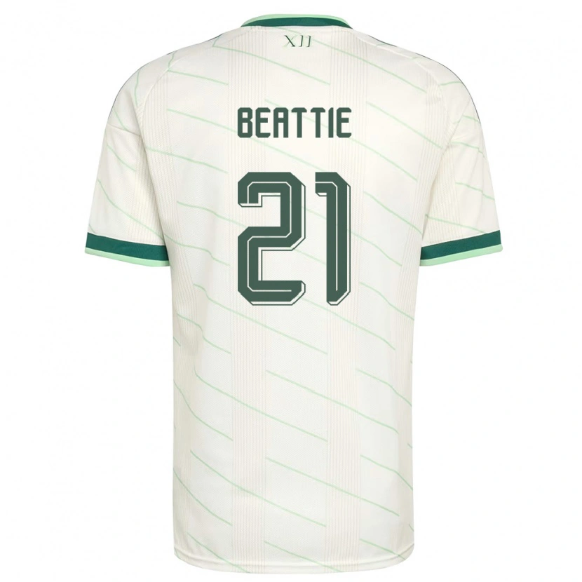 Danxen Men Northern Ireland Kerry Beattie #21 White Green Away Jersey 26-28 T-Shirt
