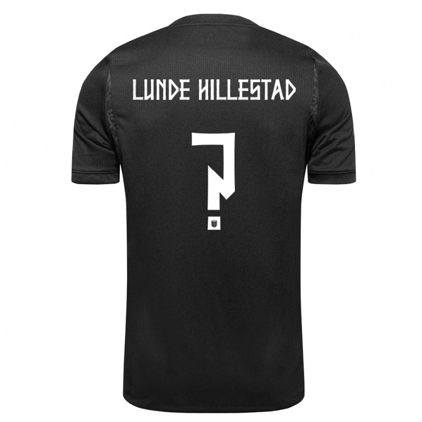 Danxen Men Norway Emil Lunde Hillestad #0 Black Away Jersey 26-28 T-Shirt