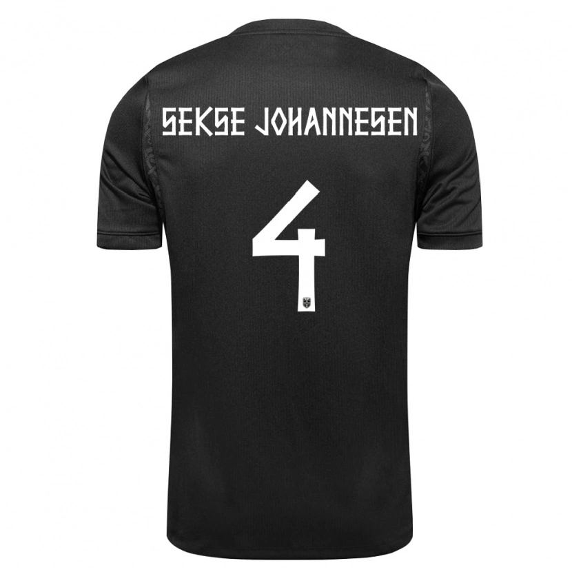 Danxen Men Norway Mats Sekse Johannesen #4 Black Away Jersey 26-28 T-Shirt