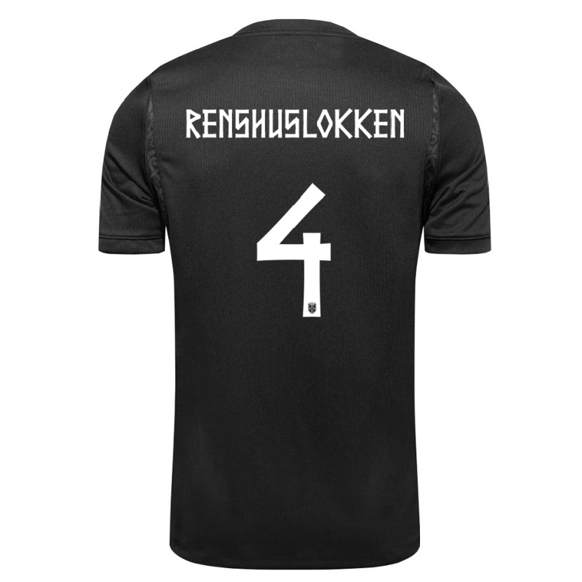 Danxen Men Norway Jesper Renshusløkken #4 Black Away Jersey 26-28 T-Shirt
