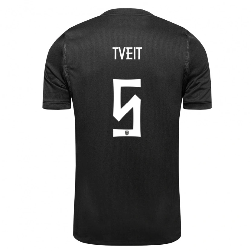 Danxen Men Norway Aksel Tveit #5 Black Away Jersey 26-28 T-Shirt
