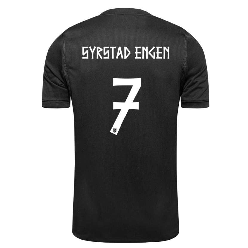 Danxen Men Norway Ingrid Syrstad Engen #7 Black Away Jersey 26-28 T-Shirt