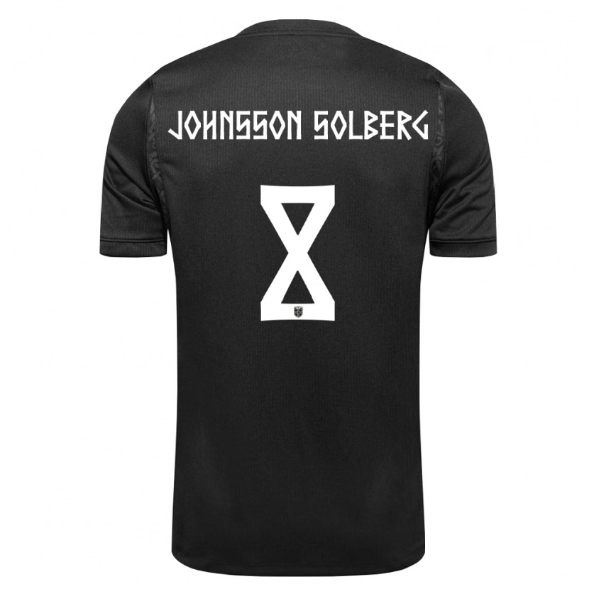 Danxen Men Norway Elias Johnsson Solberg #8 Black Away Jersey 26-28 T-Shirt